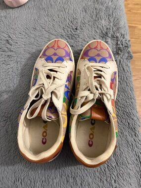 Coach Multicolor Signature Canvas Low-Top Sneakers in Rainbow Hues